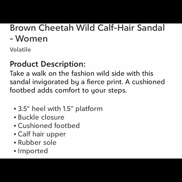 COPY - COPY - NWT Women’s Sz 8 Volatile Cheetah Wedges - Picture 2 of 3